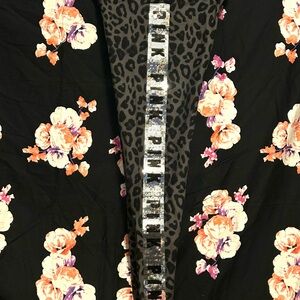 Black Leopard Print bling pants